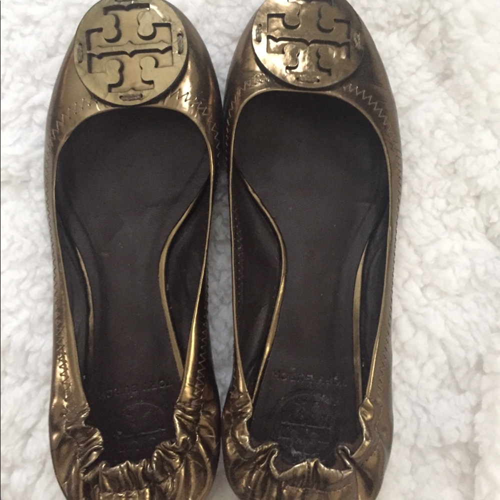 Bronze Tory Burch flats.  Size 6.5